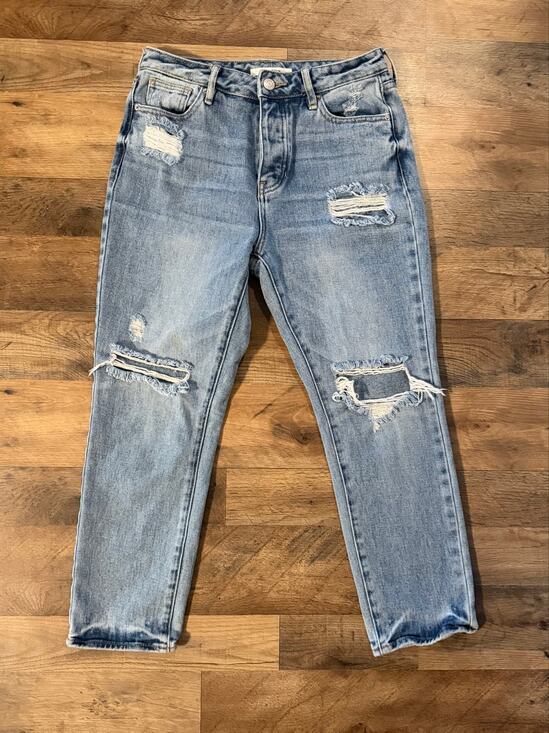PACSUN Denim - PACSUN women’s button closure distressed mom blue jeans